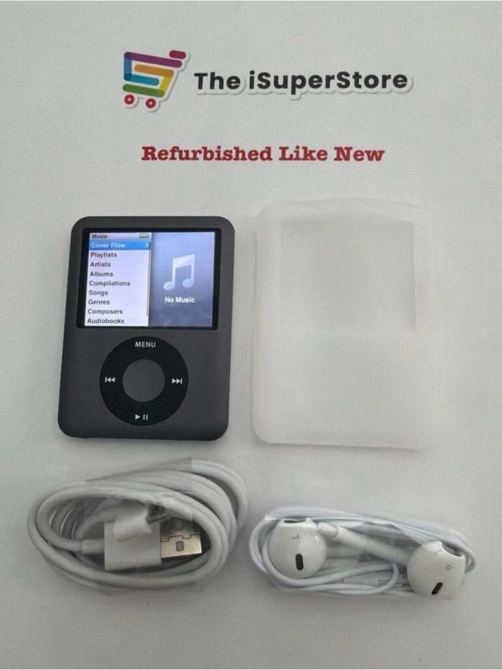 Apple iPod Nano 3rd Generation 8GB Black -Mint - New Battery - 1 YR Warranty
